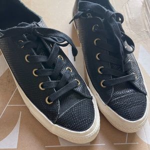 CONVERSE OX LEATHER SNAKE SKIN PRINT SNEAKERS